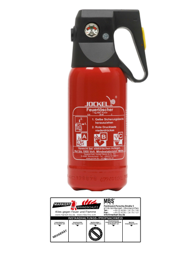 Jockel PS1JM 8 Feuerlöscher Mini 1kg ABC KFZ Auto Pulverfeuerlöscher 2LE